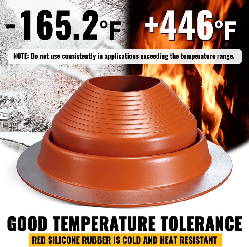 VIVIDA #8 Silicone Metal Roof Pipe Flashing Boot, High Temp Flexible Roof Jack Vent Boot for Pipe OD 7" to 13", Roofing Screws & Hex Socket Included, 1 Pack - Image 5